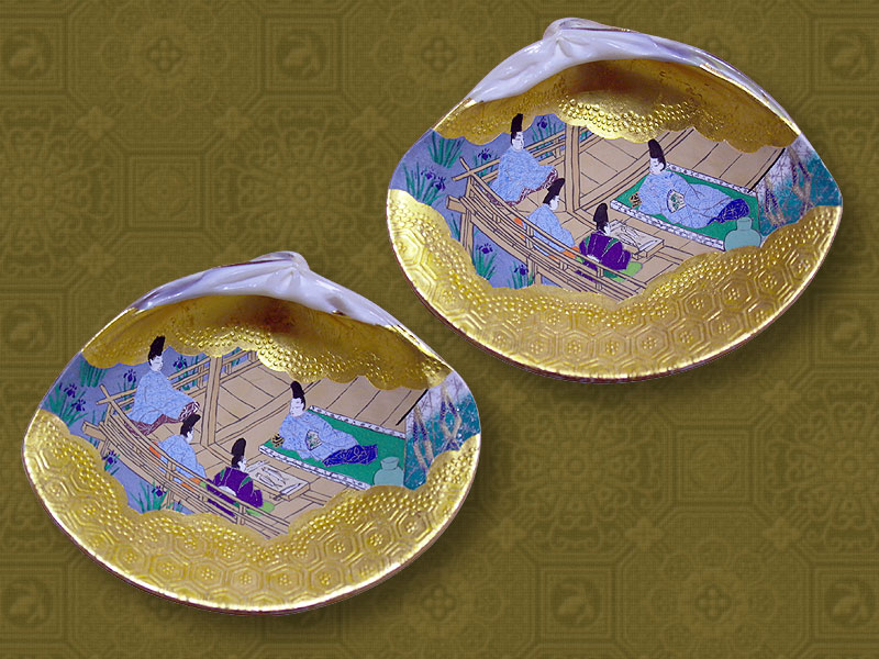 茶道具 貝合わせ 源氏絵 はまぐり 貝あわせ 百人一首（100組