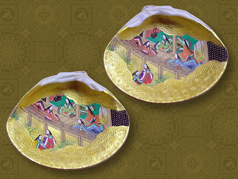 貝覆い貝（貝合わせ）の作品紹介-源氏物語第二部 絵合～幻